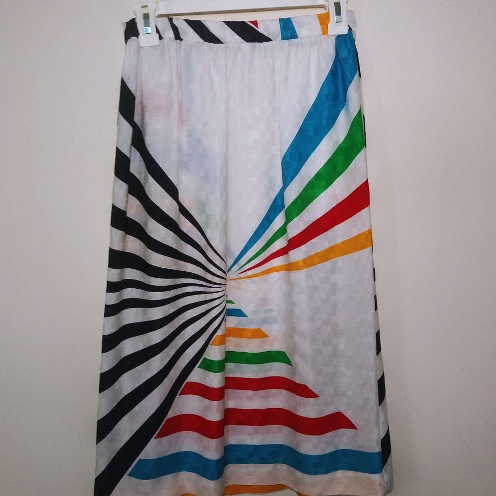 Vintage 1970s Abstract Art Skirt